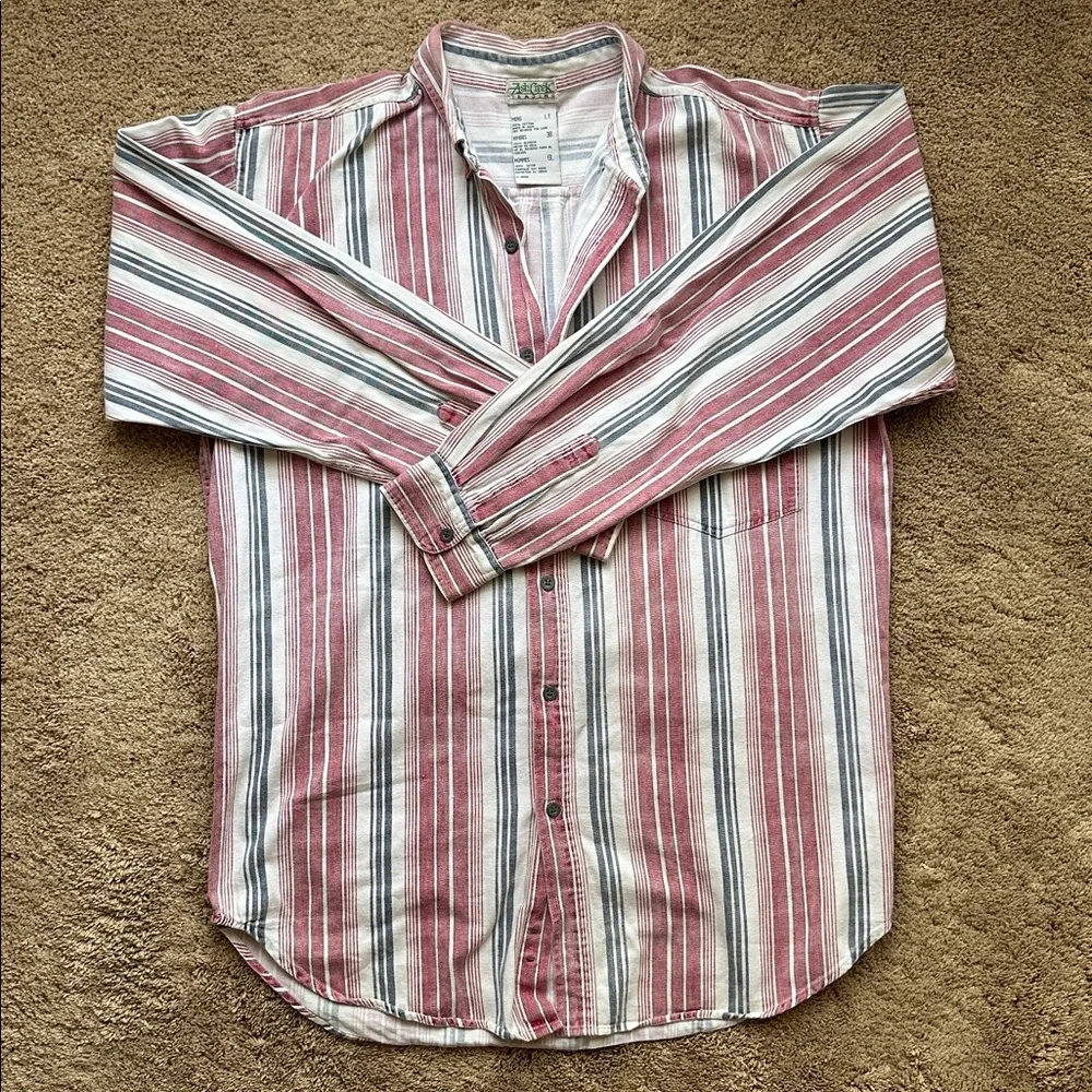 Ash Creek Trading Striped Denim Button Down Shirt - Picture 4 of 8